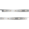 2.5 Inch Stainless Steel Cab Panel W/ 5 P3 Amber/Clear Lights For Peterbilt 567, 579 - Pair