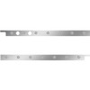2.5 Inch Stainless Steel Cab Panel W/ 7 - 3/4 Inch Amber/Clear Lights For Peterbilt 567, 579 W/ Rear Mount Or Horizontal Exhaust 6 In Spacing -Pair