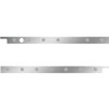 2.5 Inch Stainless Steel Cab Panel W/ 7 - 3/4 Inch Amber/Clear Lights W/ 1 Hole For Block Heater For Peterbilt 567, 579 W/ Rear Mount Or Horizontal Exhaust 6 In Spacing - Pair