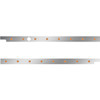 2.5 Inch Stainless Steel Cab Panel W/ 8 - 3/4 Inch Amber/Amber Lights W/ 1 Hole For Block Heater For Peterbilt 567, 579 - Pair
