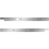 2.5 Inch Stainless Steel Cab Panel W/ 6 - 3/4 Inch Amber/Clear Lights W/ 1 Hole For Block Heater For Peterbilt 567, 579 - Pair