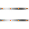 3 In. Sleeper Panels W/ 6 - 2 In. Amber/Amber LEDs For Peterbilt W/ 36/44 In. Unibilt Sleeper No Extenders