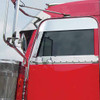 TPHD Stainless Steel 6 Inch Chop Top Window Panels For Pet 379, 389 W/ Cab Mounted Mirrors