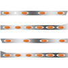 3 In SS Std Cab/Sleeper Panel Kit W/ 12 P1 Amber/Amber LEDs  For 389 131 BBC 70/78 In Sleeper, Std End Cap