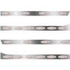 3 In SS Std Cab/Sleeper Panel Kit W/ 12 P1 Amber/Clear LEDs  For 389 131 BBC 70/78 In Sleeper, Std End Cap