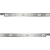 2.5 Inch Stainless Steel Cab Panels W/ 12 Amber/Amber M3 LEDs For Peterbilt 567 121BBC SFA