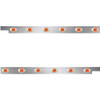 2.5 Inch Stainless Steel Cab Panels W/ 12 Amber/Amber P3 LEDs For Peterbilt 567 121BBC SFA