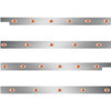 2.5 Inch SS Cab-Sleeper Panels W/ 22 P3 Amber/Amber LEDs  For Peterbilt 567 121BBC, 579 123BBC