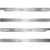 2.5 Inch SS Cab-Sleeper Panels W/ 12 P1 Amber/Clear LEDs  For Peterbilt 567 121BBC, 579 123BBC