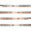 2.5 Inch SS Cab-Sleeper Panels W/ 16 P1 Amber/Amber LEDs  For Peterbilt 567 121BBC, 579 123BBC