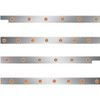 2.5 Inch SS Cab-Sleeper Panels W/ 26 - 3/4 Inch Amber/Amber LEDs  For Peterbilt 567 121BBC, 579 123BBC