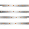 2.5 Inch SS Cab-Sleeper Panels W/ 22 - 3/4 Inch Amber/Amber LEDs  For Peterbilt 567 121BBC, 579 123BBC