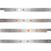 2.5 Inch S.S. Cab-Sleeper Panels W/ 26 - 3/4 Inch Amber/Amber LEDs  For Peterbilt 567 121BBC, 579 123BBC