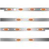 2.5 Inch S.S. Cab-Sleeper Panels W/ 12 P1 Amber/Amber LEDs  For Peterbilt 567 121BBC, 579 123BBC