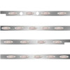 2.5 Inch S.S. Cab-Sleeper Panels W/ 18 P1 Amber/Clear LEDs  For Peterbilt 567 121BBC, 579 123BBC