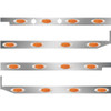 2.5 Inch S.S. Cab-Sleeper Panels W/ 16 P1 Amber/Amber LEDs  For Peterbilt 567 121BBC, 579 123BBC