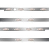2.5 Inch S.S. Cab-Sleeper Panels W/ 12 P1 Amber/Clear LEDs  For Peterbilt 567 121BBC, 579 123BBC