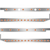 2.5 Inch S.S. Cab-Sleeper Panels W/ 40 P3 Amber/Amber LEDs  For Peterbilt 567 121BBC, 579 123BBC