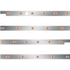 2.5 Inch S.S. Cab-Sleeper Panels W/ 22 P3 Amber/Amber LEDs  For Peterbilt 567 121BBC, 579 123BBC