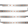 2.5 Inch S.S. Cab-Sleeper Panels W/ 36 P3 Amber/Amber LEDs  For Peterbilt 567 121BBC, 579 123BBC