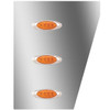 Stainless Steel Wide Cowl Panels For 3 Inch Extended Cab Panels W/ 6 Amber P1 LEDs For Peterbilt 379