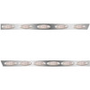 4 Inch Stainless Steel Standard Cab Panels W/ 11 Total P1 Amber/Clear LEDs For Peterbilt 389 2012-Newer