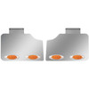 Stainless Steel Blind Mount Fender Guards W/ 4 P1 Amber/Amber LEDs  For Peterbilt 388, 389