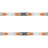 3 Inch Stainless Steel Cab Panels W/ 8 P1 Amber/Amber LEDs For Peterbilt 359