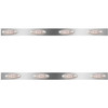 3 Inch Stainless Steel Cab Panels W/ 8 P1 Amber/Clear LEDs For Peterbilt 359