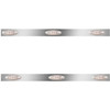3 Inch Stainless Steel Cab Panels W/ 6 P1 Amber/Clear LEDs For Peterbilt 359