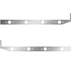 44 X 2.5 Inch Stainless Sleeper Panel W/ Extension W/ 8 P1 Light Holes For Peterbilt 567, 579