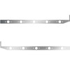 58 Inch Stainless Sleeper Panel W/ Extension W/ 10 P1 Light Holes , 12 In Spacing For Peterbilt 567, 579