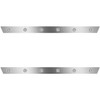 2.5 Inch Stainless Steel Cab Panels W/ 12 - 3/4 Inch Amber/Clear LEDs For 2006 - 2011 Peterbilt 386 W/ Cab-Mount Exhaust