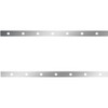 58 Inch Stainless Sleeper Panel W/O Extension W/ 14 - 3/4 Inch Light Holes For Peterbilt 567, 579