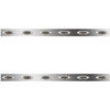 70/78 Inch Stainless Steel Sleeper Panels W/ 12 P1 Amber/Smoked LEDs For Peterbilt