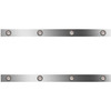 36/44 Inch Stainless Steel Sleeper Panels W/ 8 - 2 Inch Amber/Clear LEDs For Peterbilt