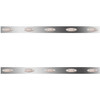 48/58 Inch Stainless Steel Sleeper Panels W/ 10 P1 Amber/Clear LEDs For Peterbilt