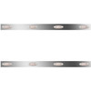 48/58 Inch Stainless Steel Sleeper Panels W/ 8 P1 Amber/Clear LEDs For Peterbilt
