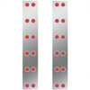 13 Inch Stainless Steel Rear Air Cleaner Panels W/ 24 - 3/4 Inch Red/Red LEDs For Peterbilt