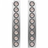 15 Inch Stainless Steel Rear Air Cleaner Panels W/ 16 - 2 Inch Red/Clear LEDs For Peterbilt