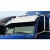 14 Inch Stainless Steel Blind Mount Drop Visor For Peterbilt Ultracab W/ Cab-Mounted Mirrors