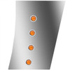 Stainless Steel Wide / Standard Cowl Panels W/ 8 - 3/4 Inch Round Amber/Amber LEDs For Peterbilt 389 131BBC