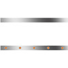 6.5 Inch Stainless Steel Sleeper Panels W/ 10 - 3/4 Inch Round Amber/Amber Downglow LEDs