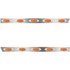 3 Inch Stainless Steel Standard Cab Panels W/ 10 P1 Amber/Amber LEDs For Peterbilt 388, 389, Glider