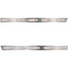 3 Inch Stainless Steel Standard Cab Panels W/ 10 P1 Amber/Clear LEDs For Peterbilt 388, 389, Glider