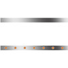 4 Inch Stainless Steel Sleeper Panels W/ 14 - 3/4 Inch Round Amber/Amber Downglow LEDs