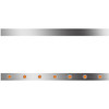 6.5 Inch Stainless Steel Sleeper Panels W/ 14 - 3/4 Inch Round Amber/Amber Downglow LEDs