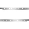 Stainless Steel Cab Panels W/ Block Heater Plug, 14 - 3/4 Inch Light Holes For Peterbilt 567 SBA & 579 W/ Rear-Mount Exhaust