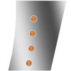 4 Inch Stainless Steel Wide Cowl Panels W/ 8 - 3/4 Inch Round Amber/Amber LEDs For Peterbilt 388, 389