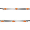 Stainless Steel Cab Panels W/ 6 P1 Amber/Amber LEDs For Peterbilt 567